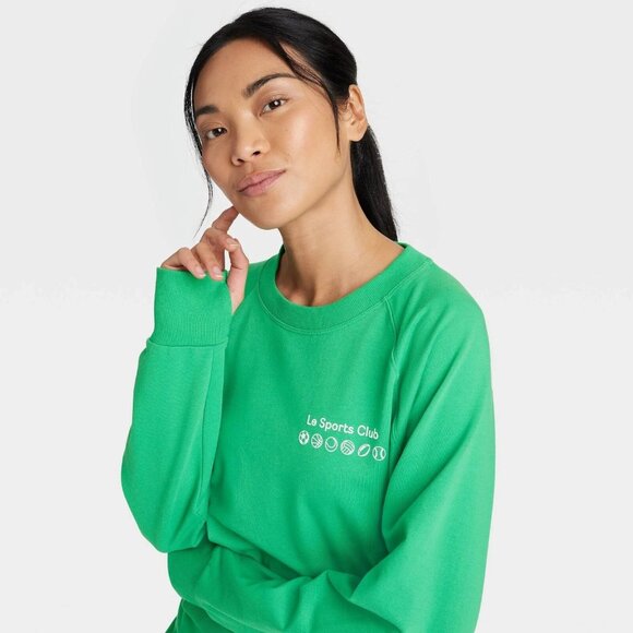 XXL - Womens French Terry Crewneck Sweatshirt - All in Motion - Green - Picture 8 of 8